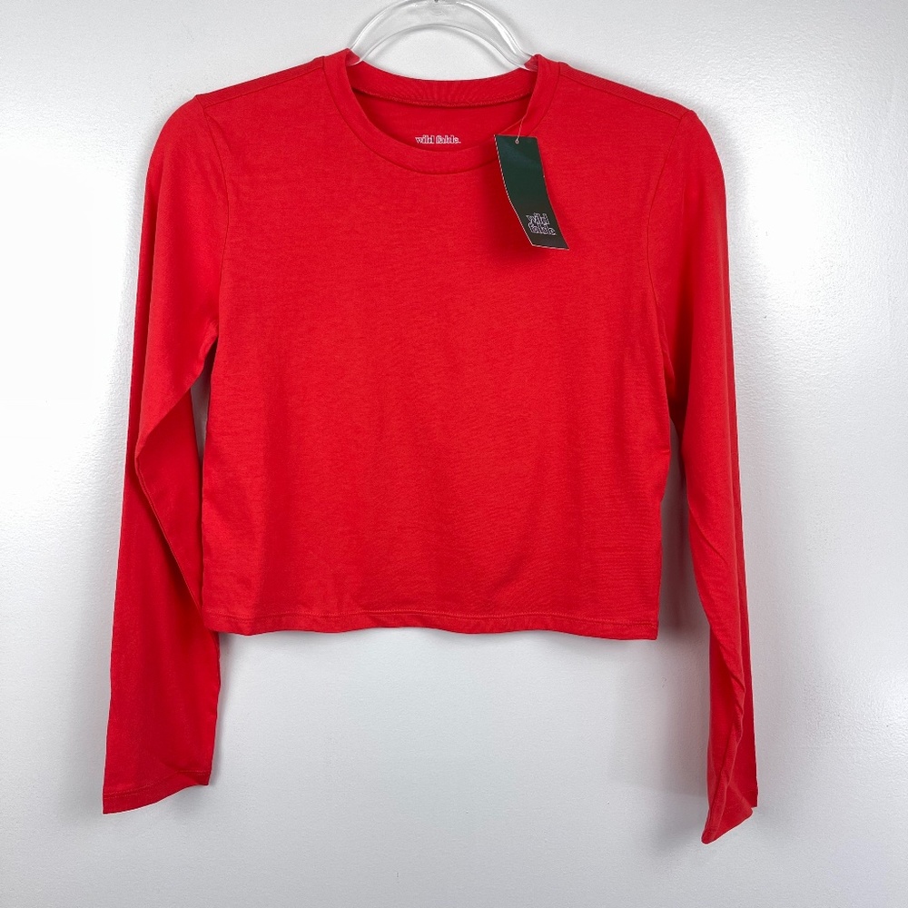 Wild‎ Fable Red Long Sleeve Cropped Top NWT